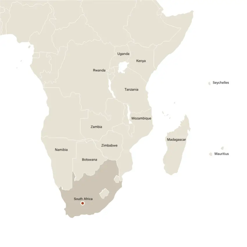 south africa travel map